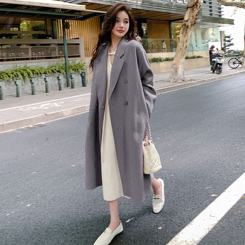 Double-Faced Chenille Cashmere-Style Coat For Women In Cooler Seasons