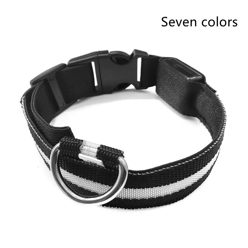 Nylon LED Luminous Pet Collar For Night Safety