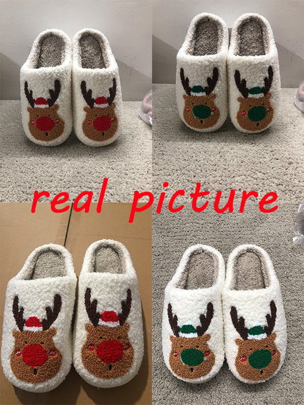 Soft and Warm Fleece Lined Christmas Themed Slip on Slippers