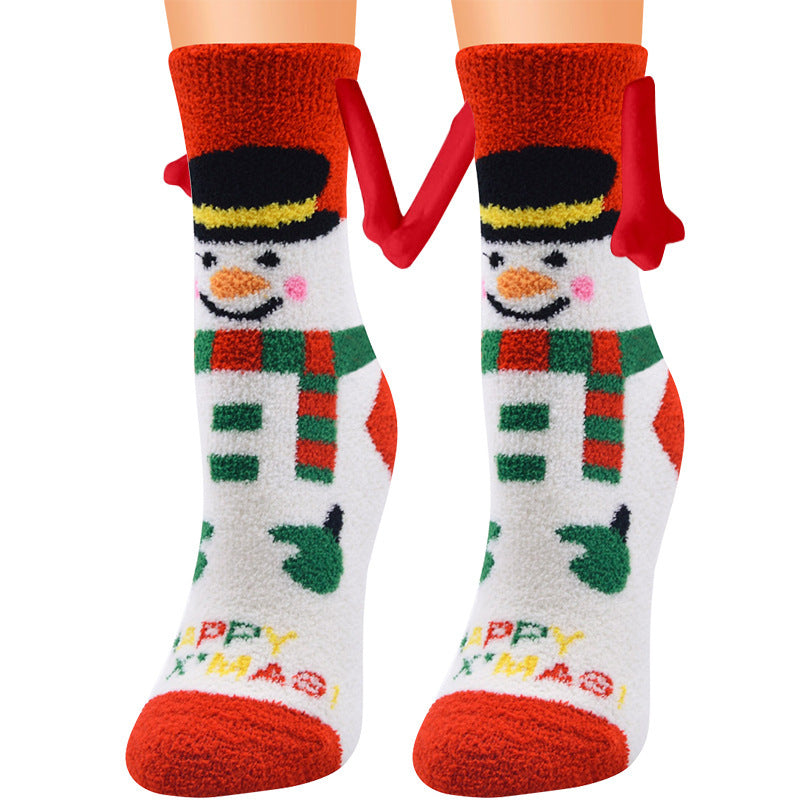 Adorable 3D Soft Fleece Crew Socks with Penguin Designs