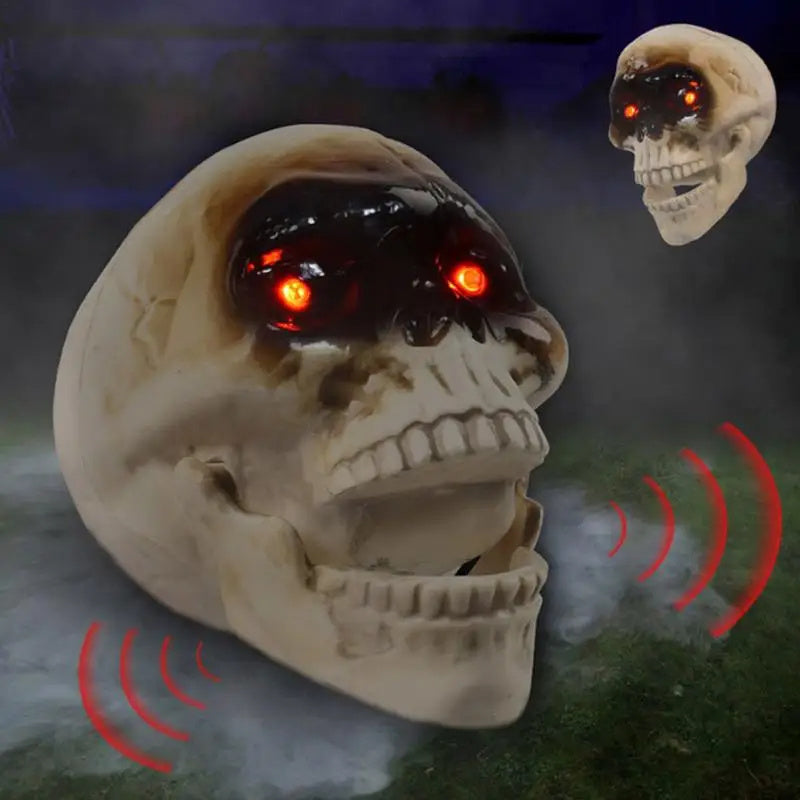 Licht Skull Animatronic met bewegingssensor Halloween -inrichting