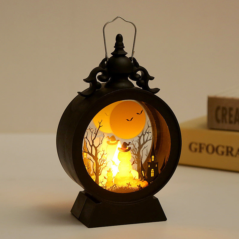 Candelit Spooky Halloween Village Black Lantern Halloween Decoratie