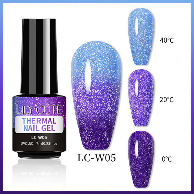 Women's Thermal Gel Nail Paint Colors in Multiple Shades