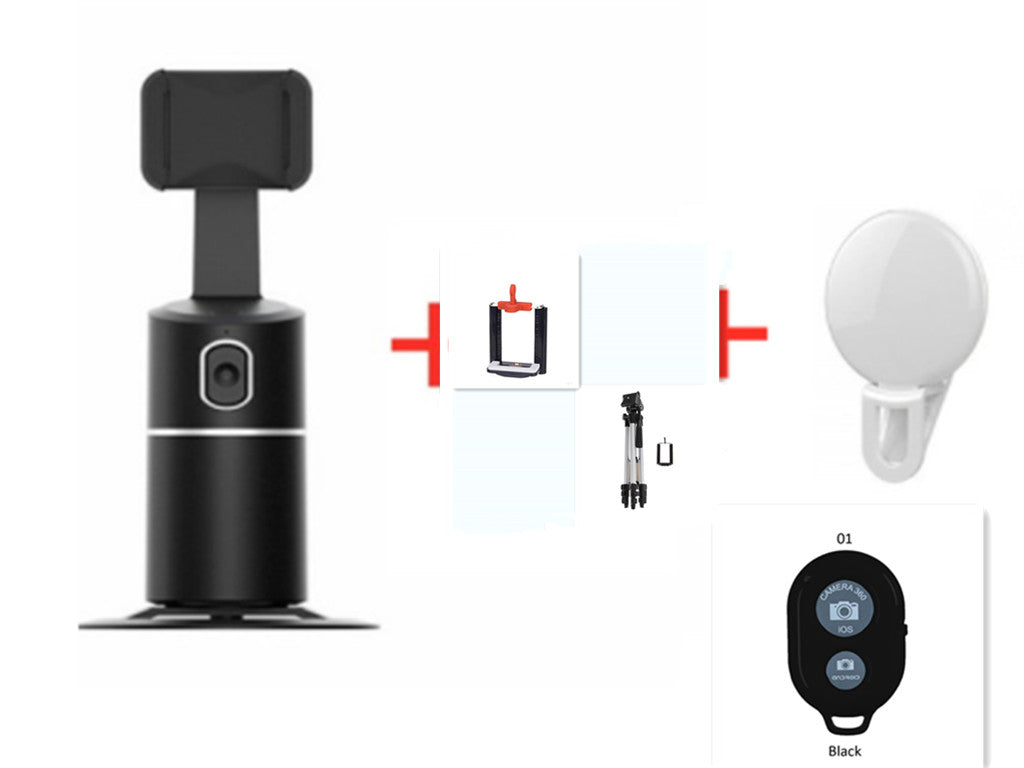 AI Face?Tracking 360° Rotating Phone Stand For Live Streaming