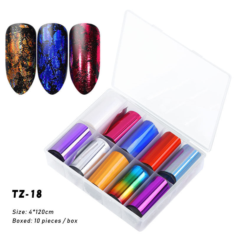 Multicolored and Multipatterned Nail Wraps 10 Piece Set