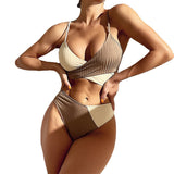 Women’s High Waist Two Piece Swimsuit Set with Wrapped Fabric