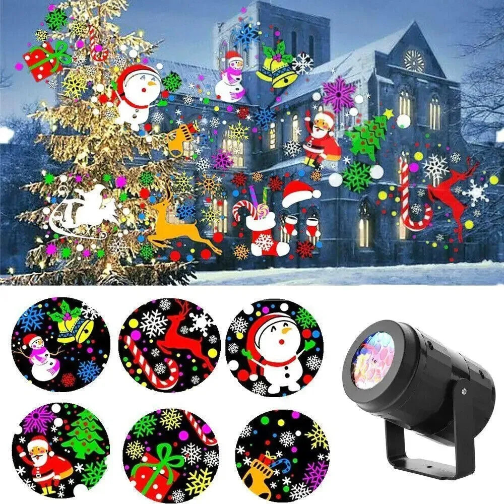 Christmas Lights Yard Projector with Colorful Filters and Various Images