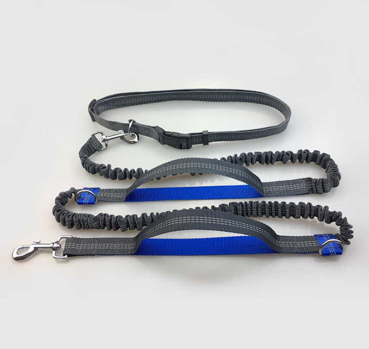 Reflective Double Elastic Dog Leash For Running And Training