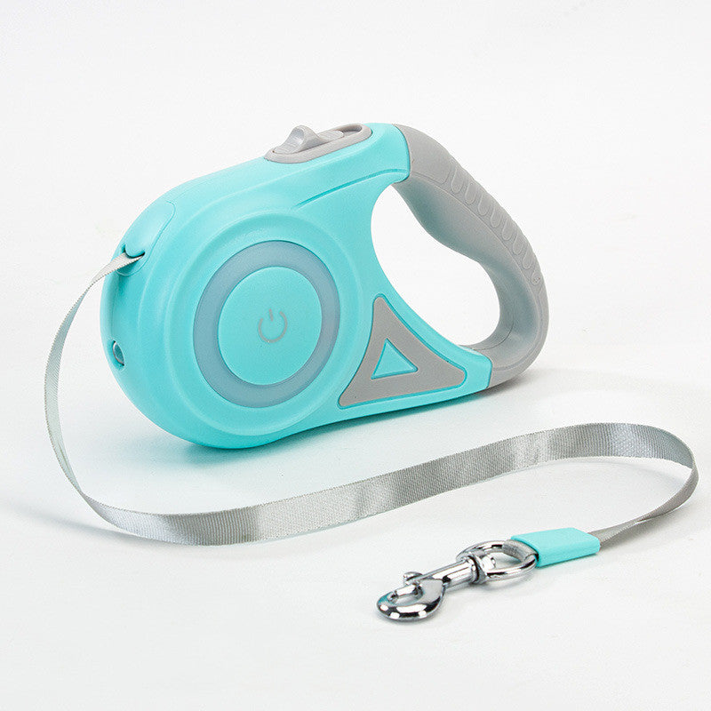 Retractable Dog Leash With Spotlight And Collar For Safety
