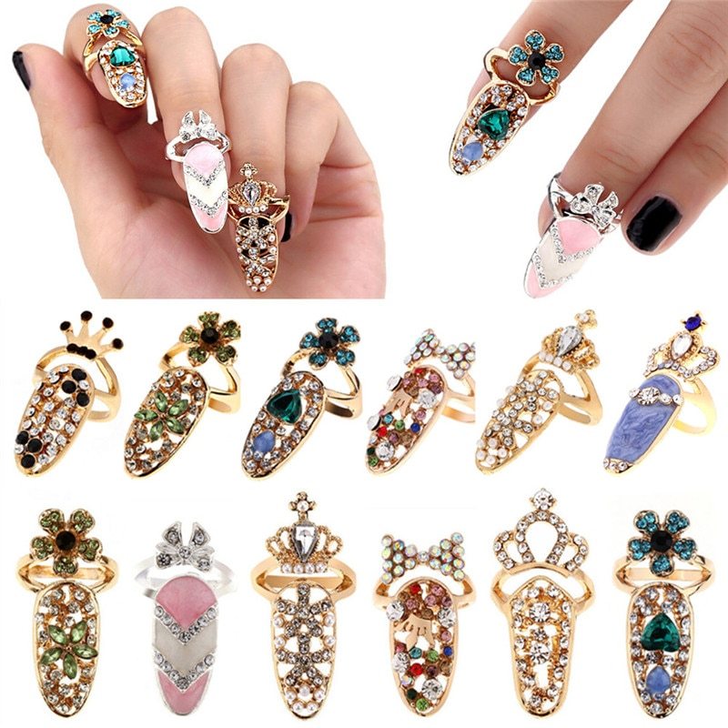 Metallic and Jewel Multicolor 3D Nail Accessories for At Home Manicures