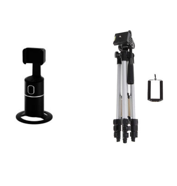 AI Face?Tracking 360° Rotating Phone Stand For Live Streaming