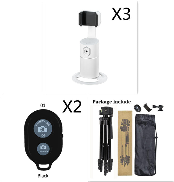 AI Face?Tracking 360° Rotating Phone Stand For Live Streaming