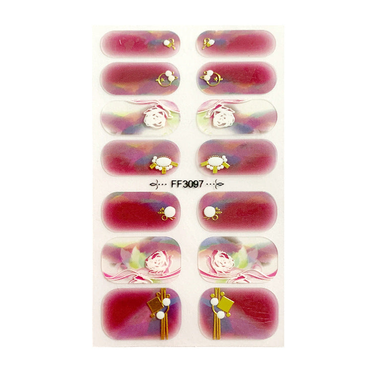 Women's Gemstone Inspired Almond Shaped Nails Stickers in Multiple Colors