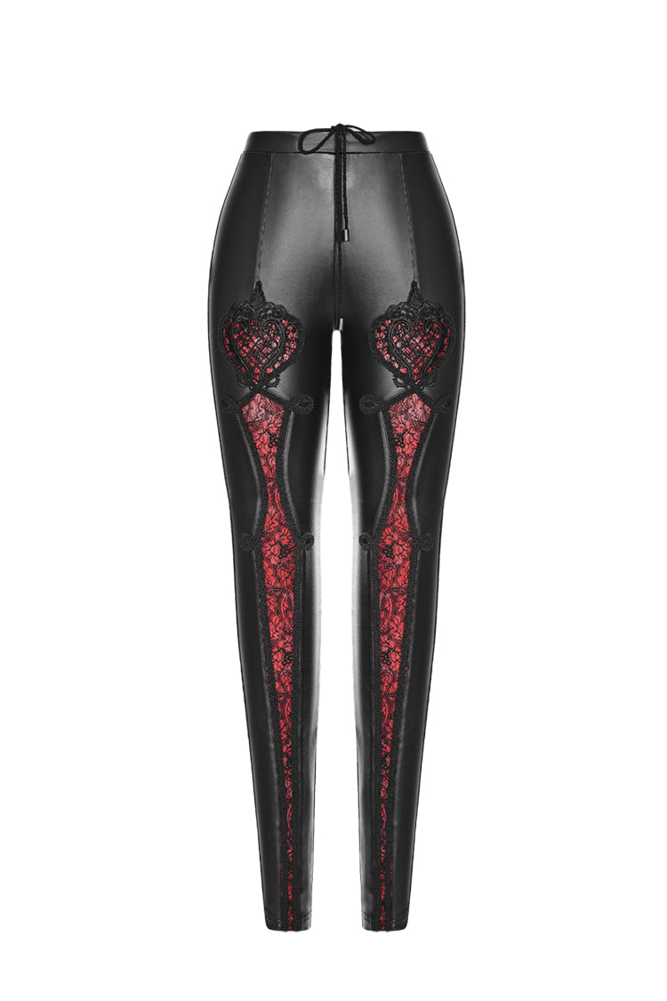 Punk Floral Embroidered Stretch Leggings With Slim Modern Fit