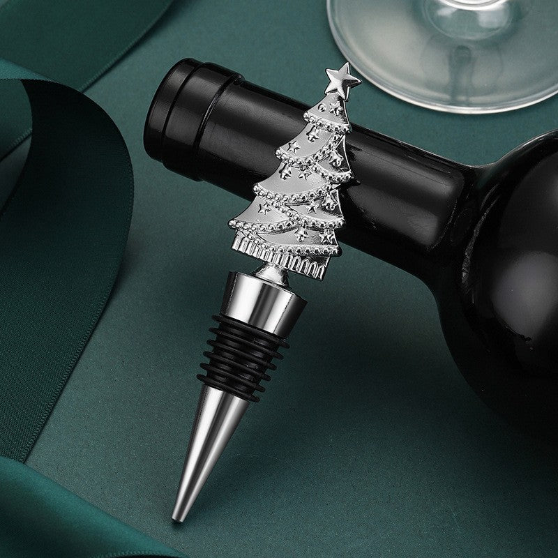 Elegante kerstboom PVC & zinklegering Wine Bottle Stopper in diverse afwerkingen