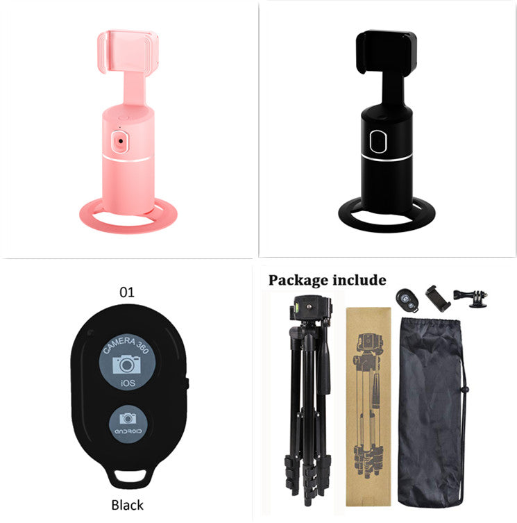 AI Face?Tracking 360° Rotating Phone Stand For Live Streaming