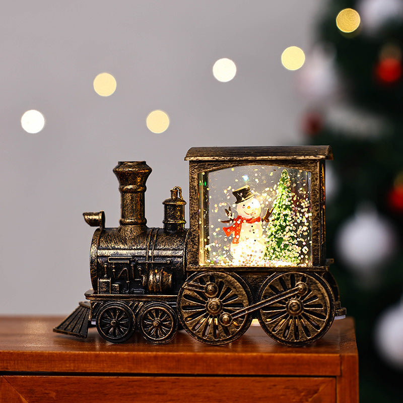 Christmas Themed Train Car Snowglobe with Glitter