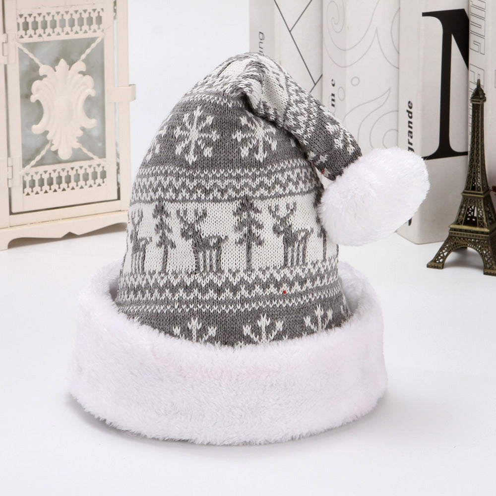 Wintry Patterned Ultra Soft Fleece Christmas Hats with Puffballs