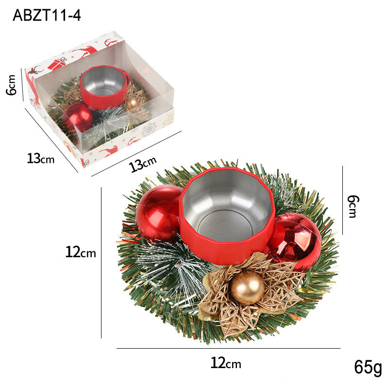 Wreath & Ornament Votive Candle Holder Christmas Centerpiece in Assorted Styles