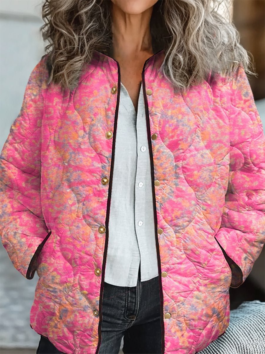 Women's Cotton Padded Jacket With Digital Floral Print