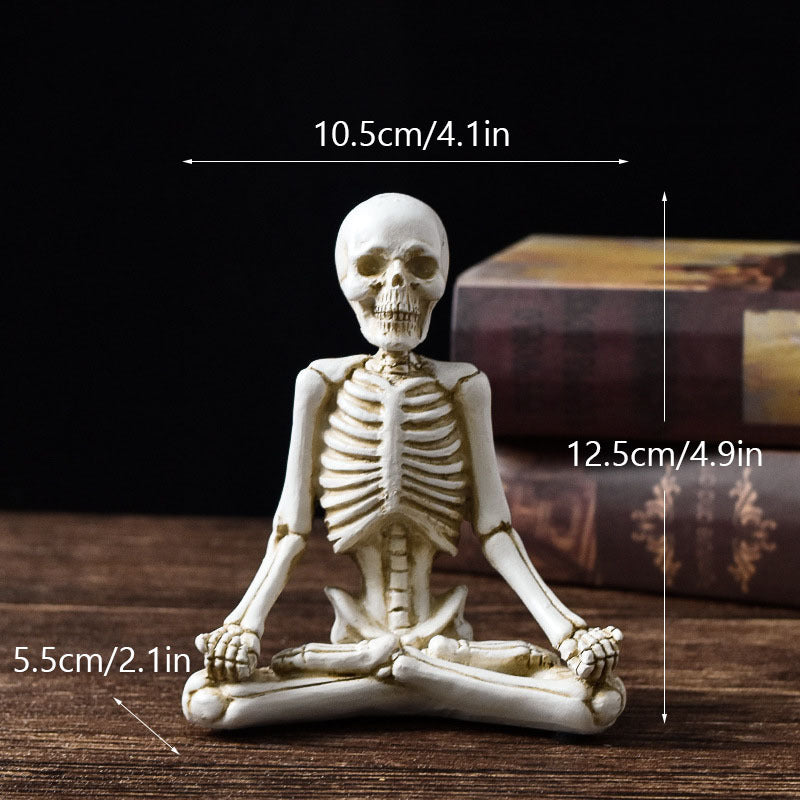 Skeleton in Yoga Poses Halloween Decorations with Non-Slip Base