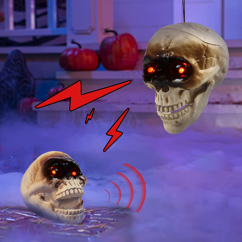 Light Up Skull Animatronic with Motion Sensor Halloween Décor