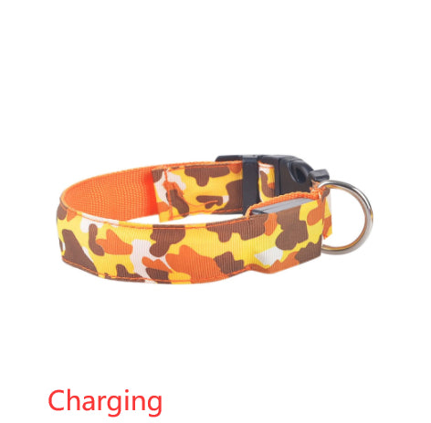 Camouflage Luminous Dog Collar For Night Safety