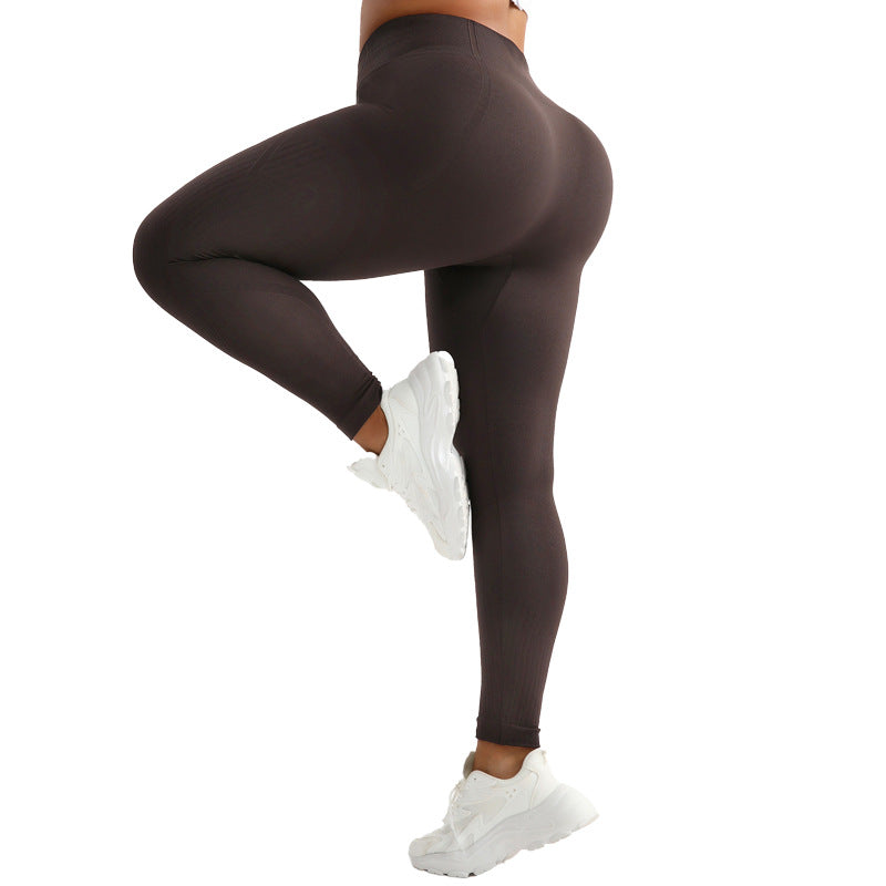 High-waisted Butt-lifting Yoga Pants With Moisture-wicking And High-elasticity Long Pants