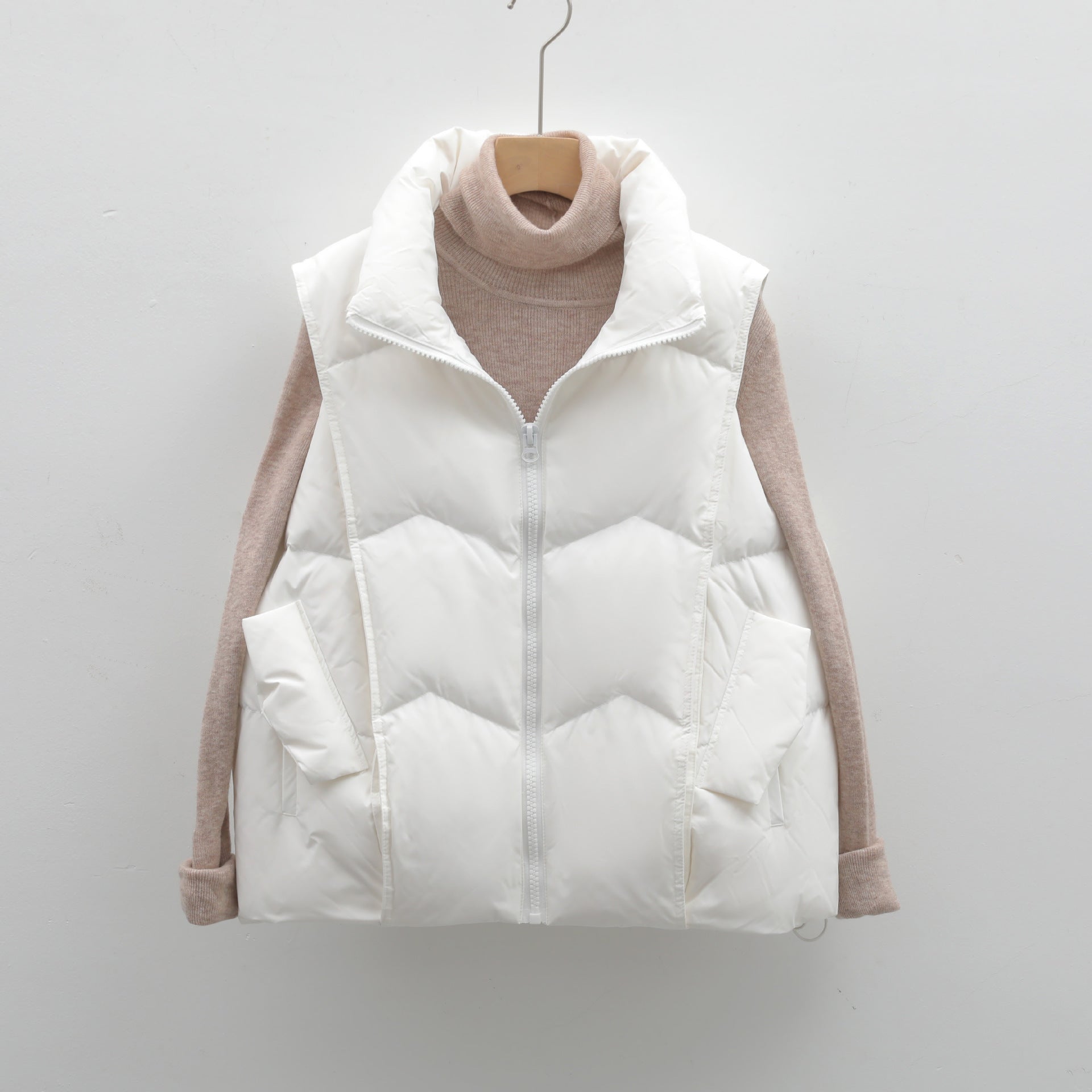 Women's Vest Solid Color Simple Down Jacket Loose Short Style