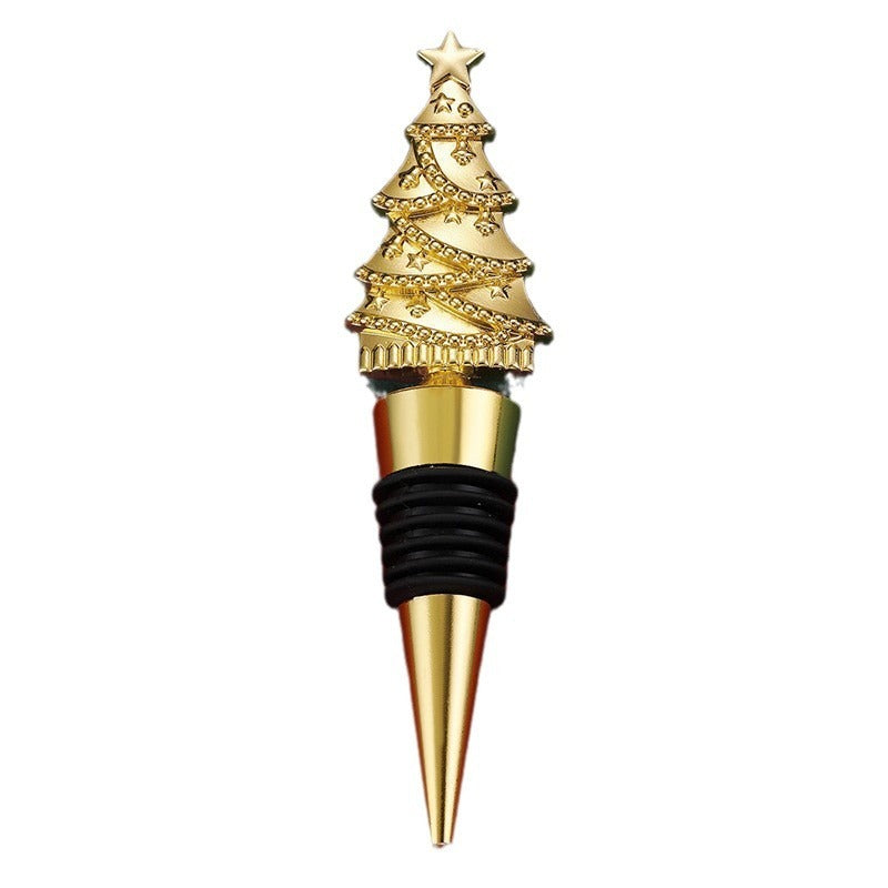 Elegante kerstboom PVC & zinklegering Wine Bottle Stopper in diverse afwerkingen