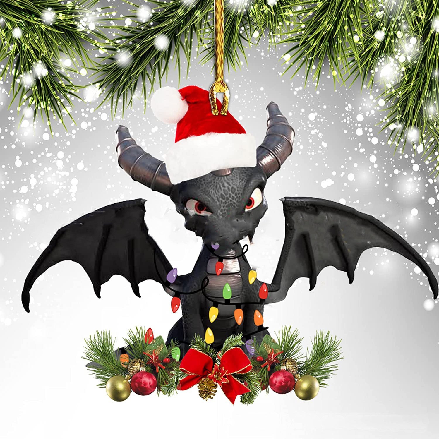 Unique Dragon Themed Hanging Christmas Decorations in Various Designs