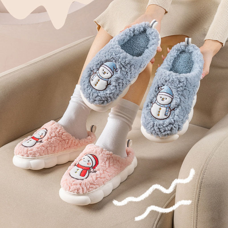 Soft and Fluffy Close Toed House Slippers with Traction Soles