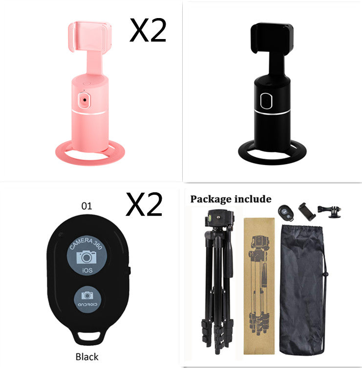 AI Face?Tracking 360° Rotating Phone Stand For Live Streaming