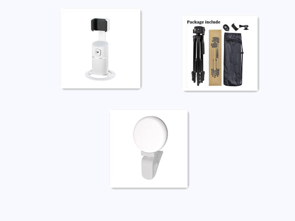 AI Face?Tracking 360° Rotating Phone Stand For Live Streaming
