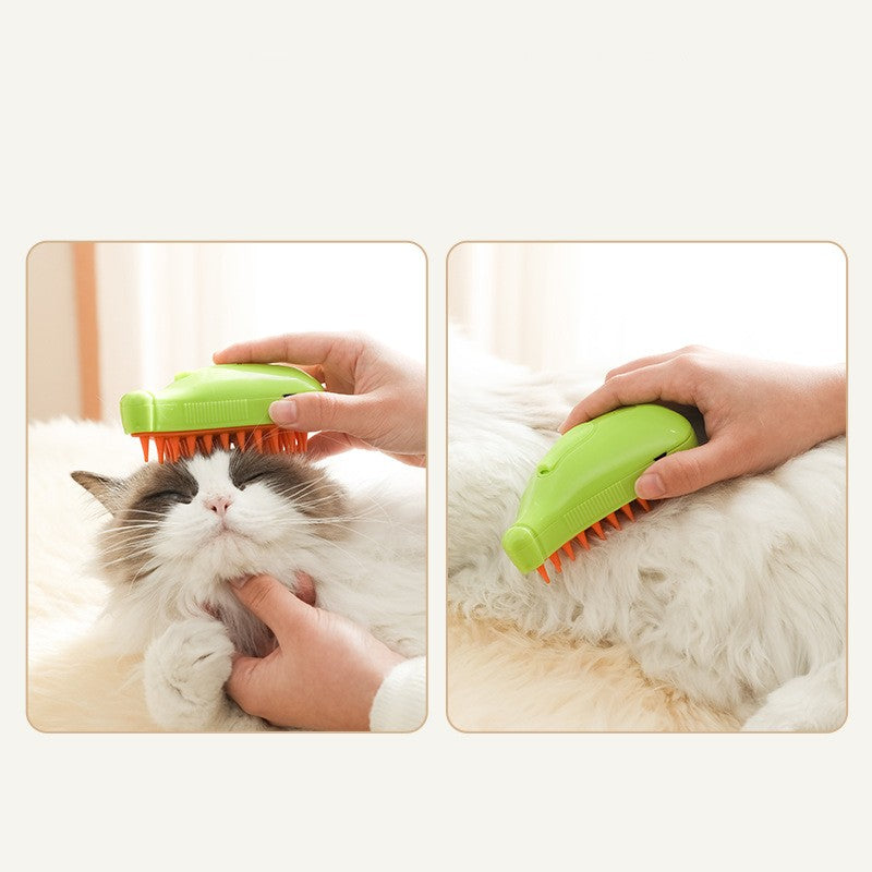 3 In 1 Pet Steam Brush With Spray And Massage
