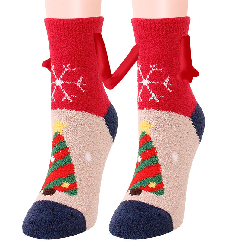 Adorable 3D Soft Fleece Crew Socks with Penguin Designs