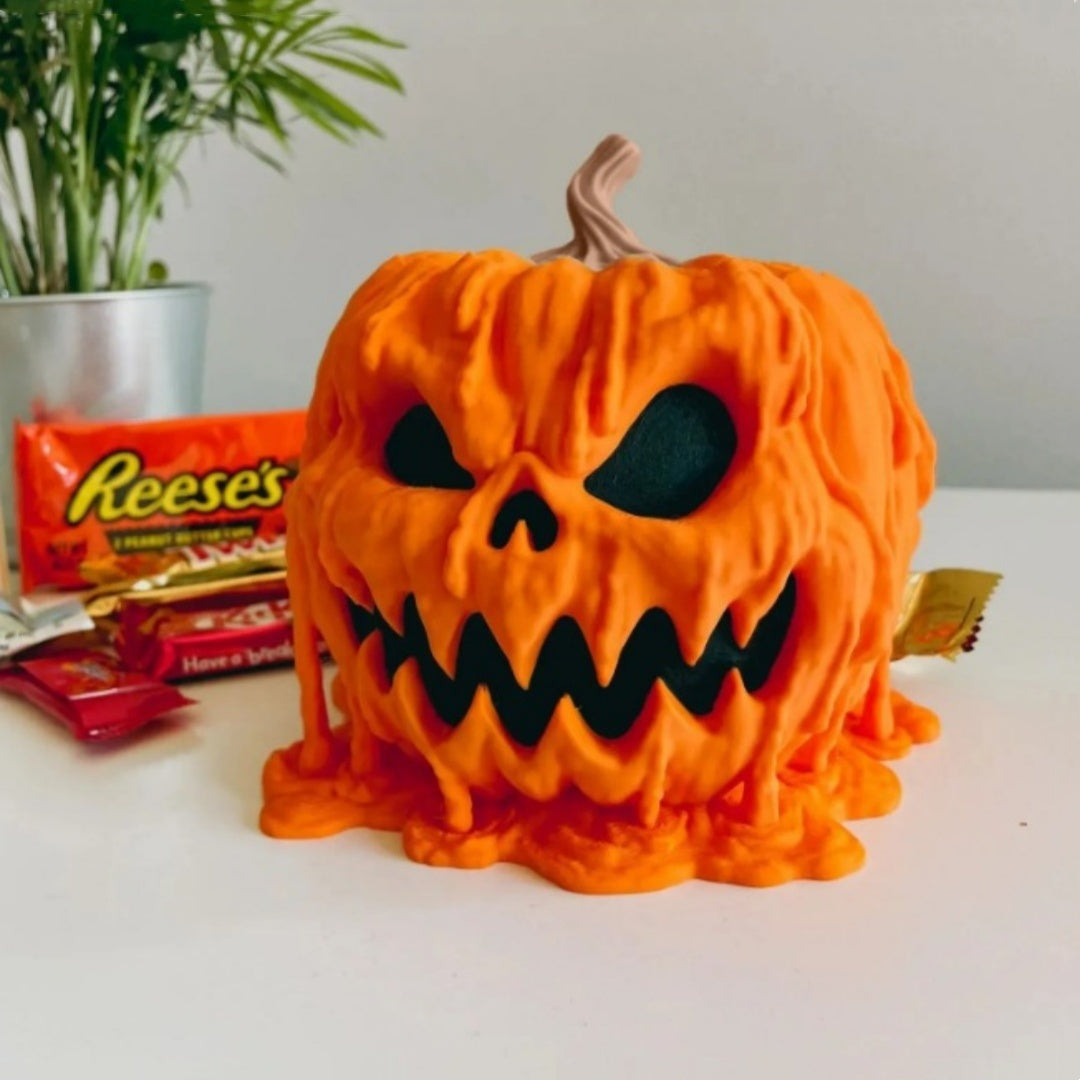 Melting Halloween Jack-O-Lantern Candy Bucket for Trick or Treat