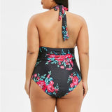 Women's Plus Size Floral Print One Piece Swimsuit