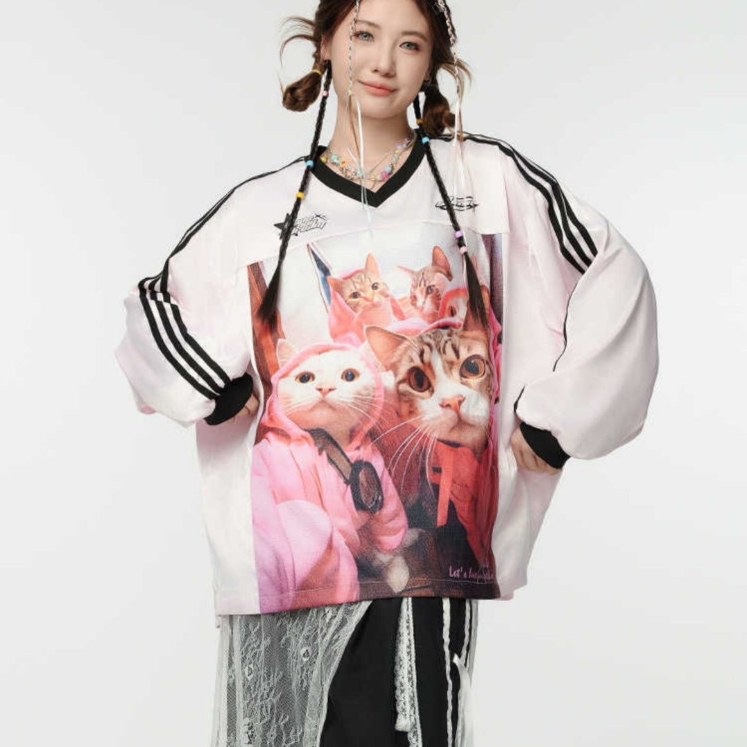 Women's Casual Printed American High-street Loose Top