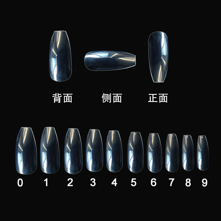 Glossy Metallic Coffin Shaped Complete Nail Set (500pcs)