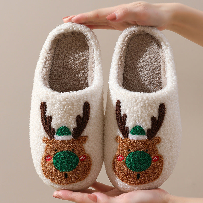 Soft and Warm Fleece Lined Christmas Themed Slip on Slippers