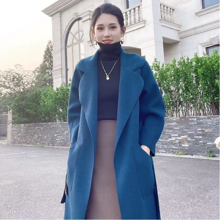 Double-faced Cashmere Coat Women's Mid-length Over The Knee