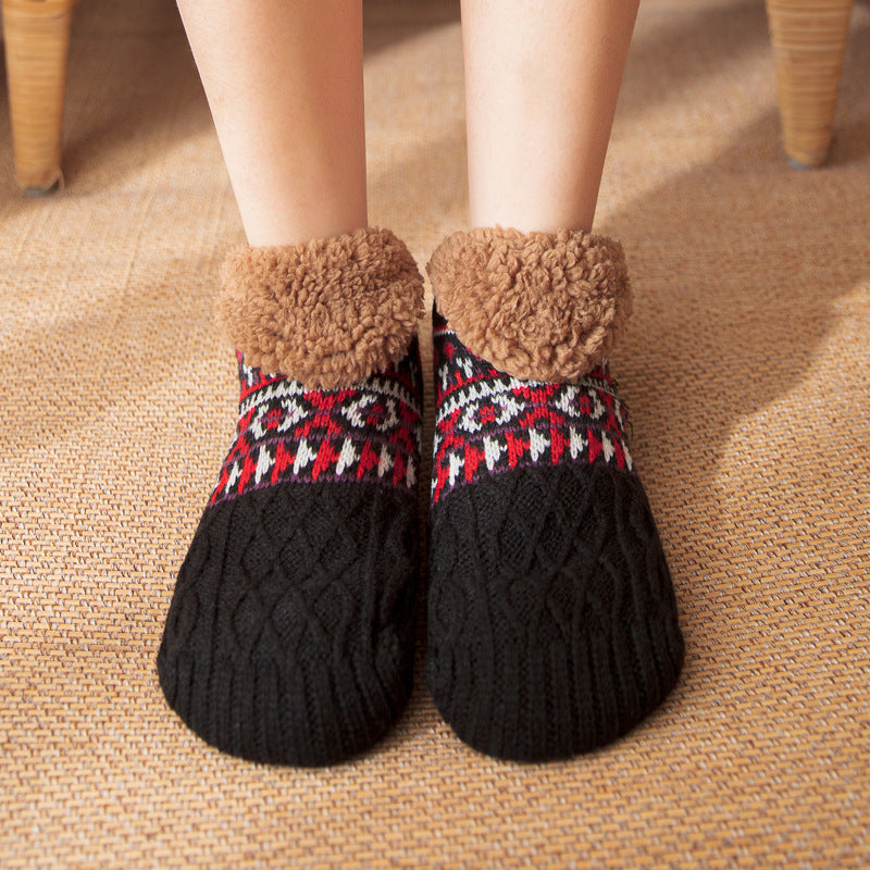 Soft and Thick Winter Footie Socks with Traction Balls