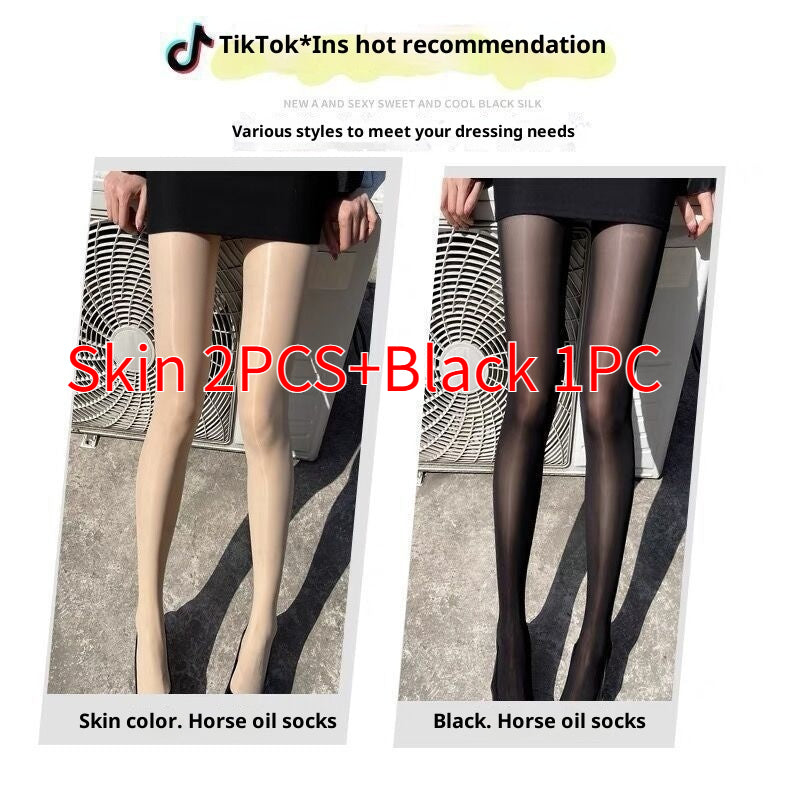 Spring And Summer Horse Oil Socks Anti-snagging Durable Superb Fleshcolor Pantynose Thin