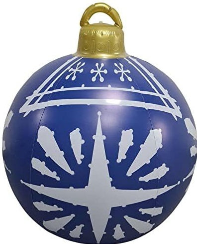 60 Centimeter Hanging Oversized PVC Christmas Ornaments for Exterior Decor-Blue-Theone Apparel