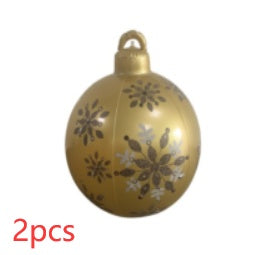 60 Centimeter Hanging Oversized PVC Christmas Ornaments for Exterior Decor-Hard yellow-Theone Apparel