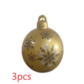 60 Centimeter Hanging Oversized PVC Christmas Ornaments for Exterior Decor-Hard yellow-Theone Apparel