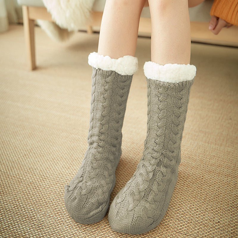 Super Soft and Thick Stretchy Ankle Socks with Traction Bottoms