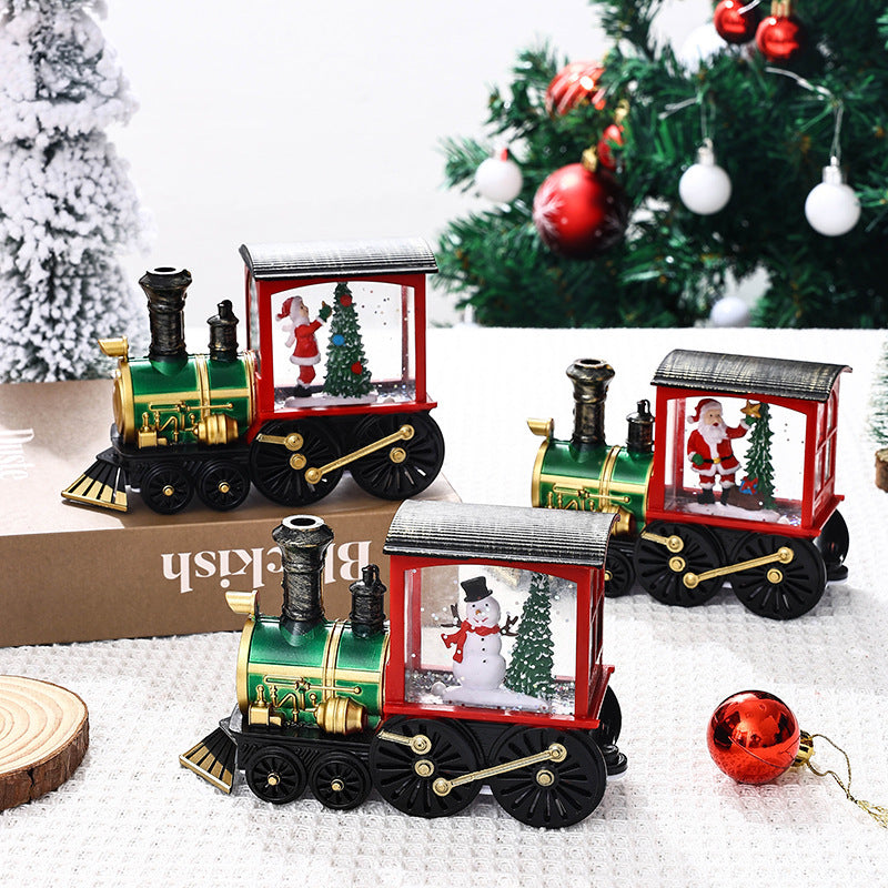 Christmas Themed Train Car Snowglobe with Glitter