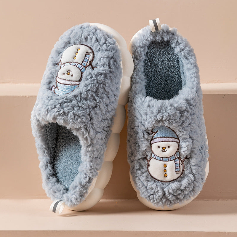 Soft and Fluffy Close Toed House Slippers with Traction Soles